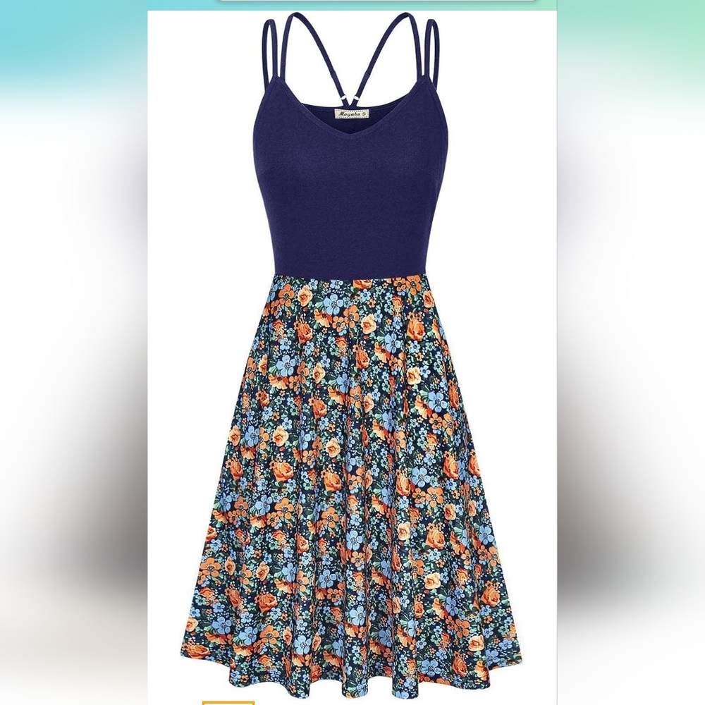 Spaghetti Strap Floral Swing Dress